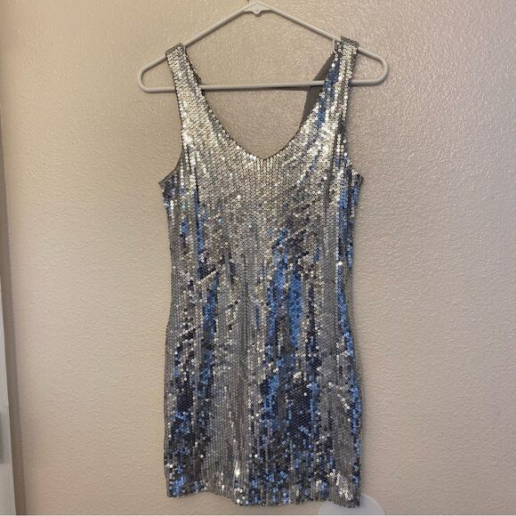 Style Biz Inc deep v neck Sexy y2k formal Bodycon Stretchy Mini Party dress S - Picture 2 of 11